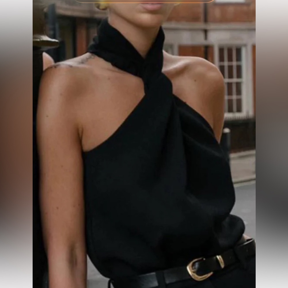 Commense Cross Halter Tank Top